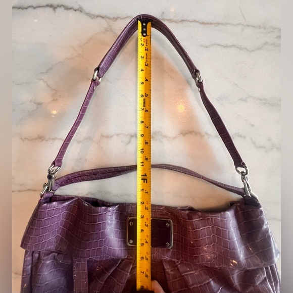 Marc By Marc Jacobs VINTAGE CrocEmbossed Purple Hobo/Sling Bag X-LARGE Crossbody - Picture 6 of 17